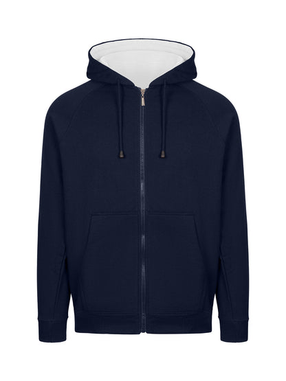 RAMO F600HZ Men’s Unbrushed Stripe Sleeve Hoodie — Navy/White front