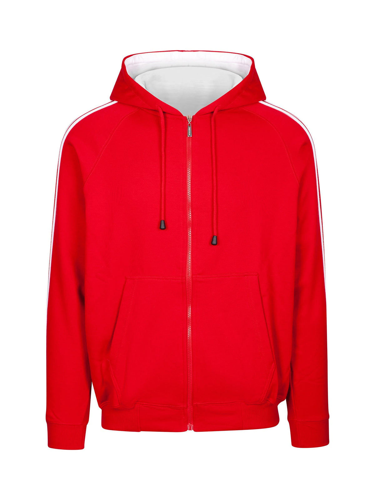 RAMO F600HZ Men’s Unbrushed Stripe Sleeve Hoodie — Red/White front