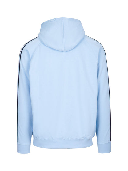 RAMO F600HZ Men’s Unbrushed Stripe Sleeve Hoodie — Sky Blue/Navy back