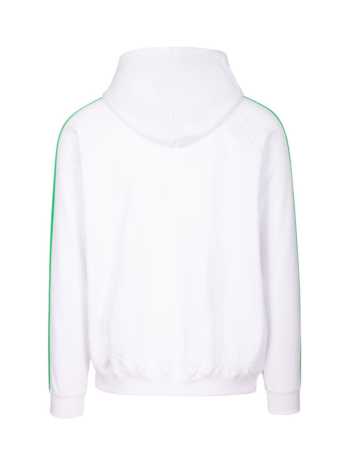 RAMO F600HZ Men’s Unbrushed Stripe Sleeve Hoodie — White/Emerald Green back