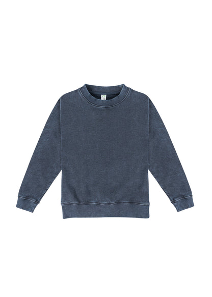 RAMO F800KS Kids’ Stone Wash Sweatshirts — Navy Blue front