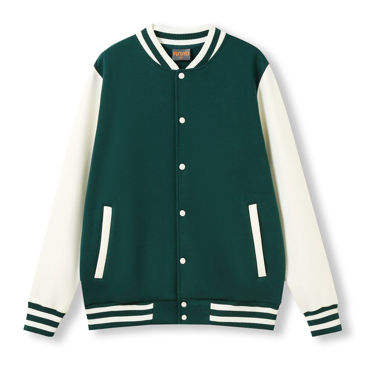 RAMO F906HO Mens Varsity Jacket — Evergreen/White front