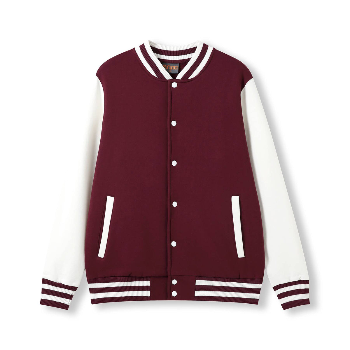 RAMO F906HO Mens Varsity Jacket — Maroon/White front