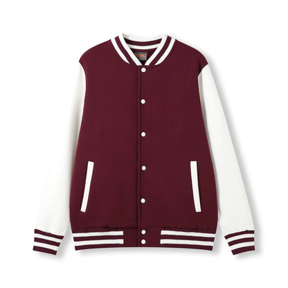 RAMO F906HO Mens Varsity Jacket — Maroon/White front