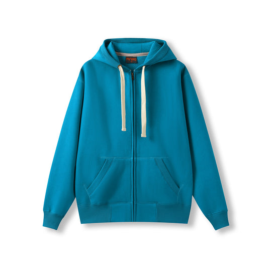 RAMO F909HZ Mens Brushed Heavy Zip Fleece Hoodie — Azure front