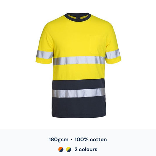 JB's 6DNTC Hi Vis Day/Night Cotton Tee - 180gsm 100% cotton, 2 colourways