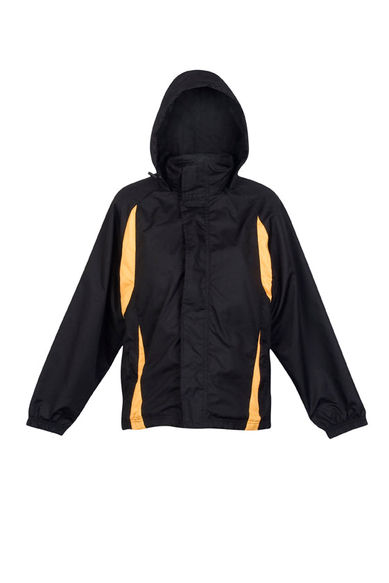 RAMO J008UN Women’s Shower Proof Sportech Nylon Jacket — Black/Gold front