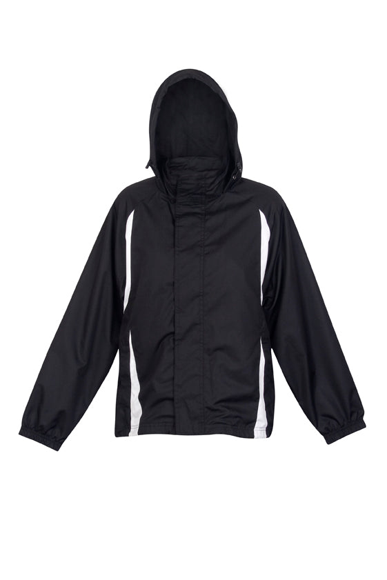 RAMO J008UN Women’s Shower Proof Sportech Nylon Jacket — Black/White front