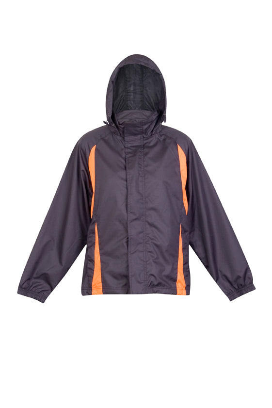 RAMO J008UN Women’s Shower Proof Sportech Nylon Jacket — Charcoal/Orange front