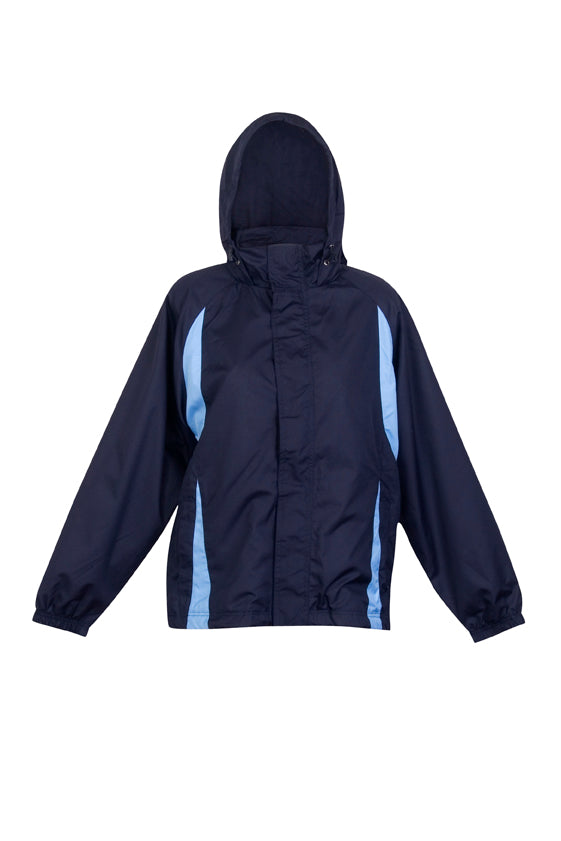 RAMO J008UN Women’s Shower Proof Sportech Nylon Jacket — Navy/Sky Blue front