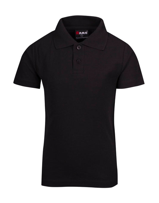 RAMO P312HS Kid's Pique Polo — Black front