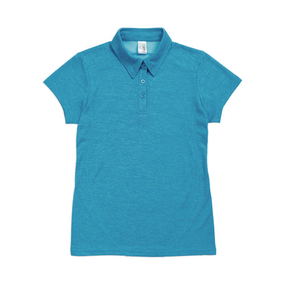 RAMO P446LDM Women’s Challenger 100% polyester Polo — Azure Marl front