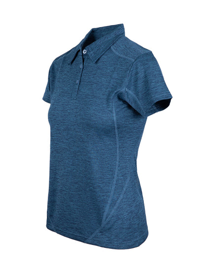 RAMO P446LDM Women’s Challenger 100% polyester Polo — Teal Marl side