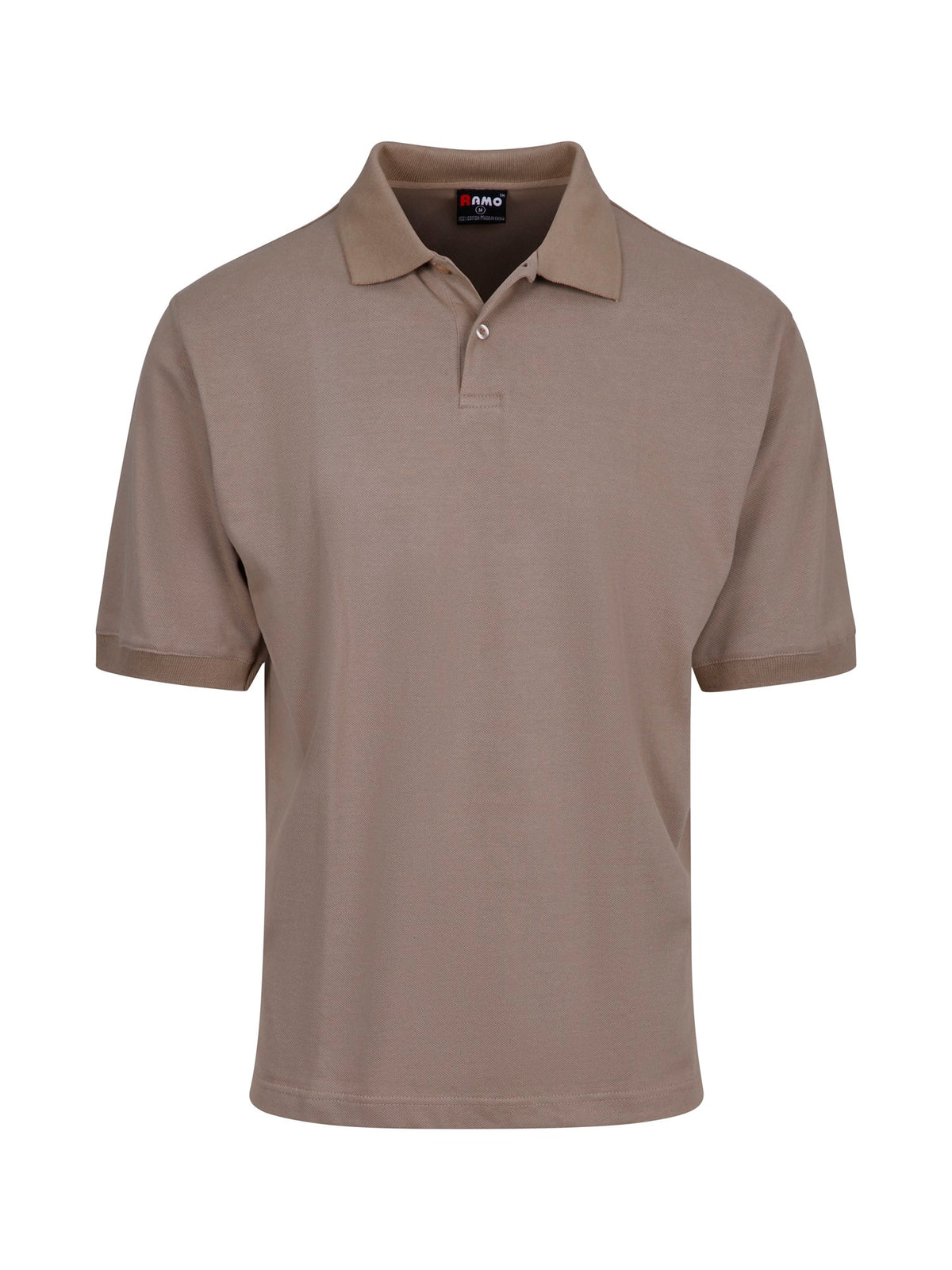 RAMO P737HS Men's Cotton Pigment Dyed Polo — Stone front