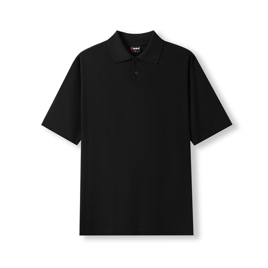 RAMO P777HS Men's Cotton Pique Knit Polo — Black front