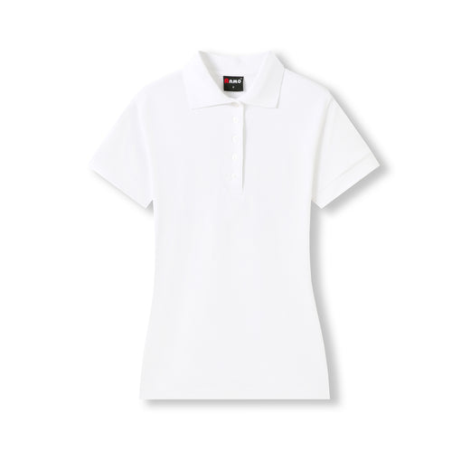RAMO Women’s 100% Cotton Pique Knit Polo — White