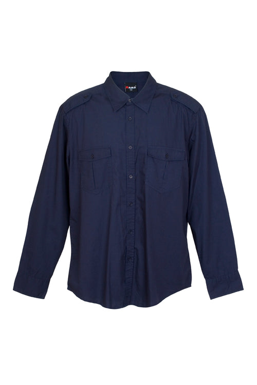 RAMO Men’s Military Long Sleeve Shirts — Navy Blue