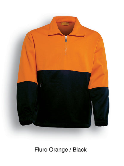 Orange / Black – Bocini Unisex Hi-Vis Half Zip Fleece SJ0411