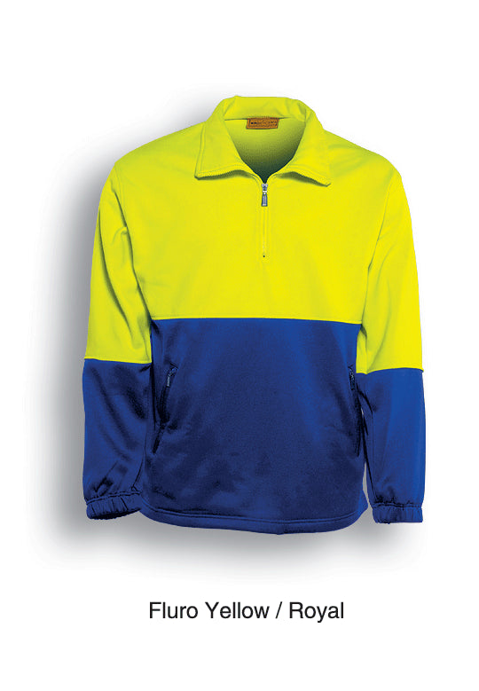 Yellow / Royal Blue – Bocini Unisex Hi-Vis Half Zip Fleece SJ0411