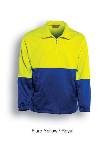 Yellow / Royal Blue – Bocini Unisex Hi-Vis Half Zip Fleece SJ0411