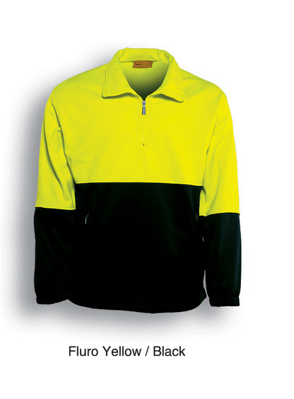 Yellow / Black – Bocini Unisex Hi-Vis Half Zip Fleece SJ0411