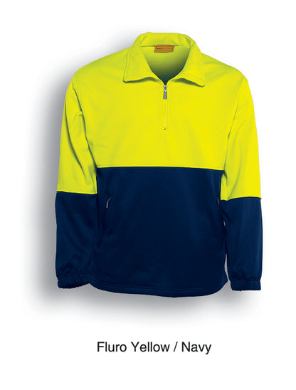 Yellow / Navy – Bocini Unisex Hi-Vis Half Zip Fleece SJ0411