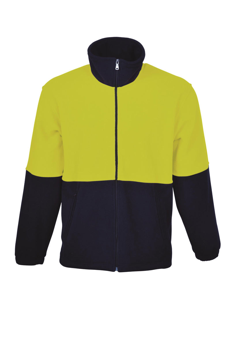 Yellow / Navy – Bocini Unisex Hi-Vis Full Zip Polar Fleece SJ1238