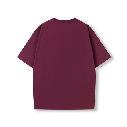 RAMO T203HO Unisex oversized Heavyweight organic Cotton Tshirt — Burgundy back