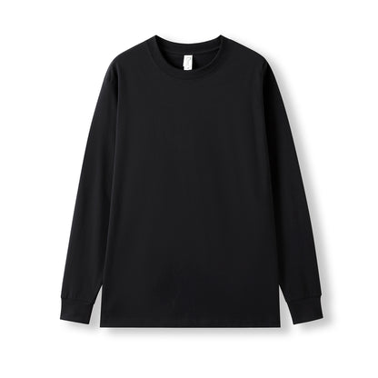 RAMO T222LS Unisex Cotton Long Sleeve Tee — Black front