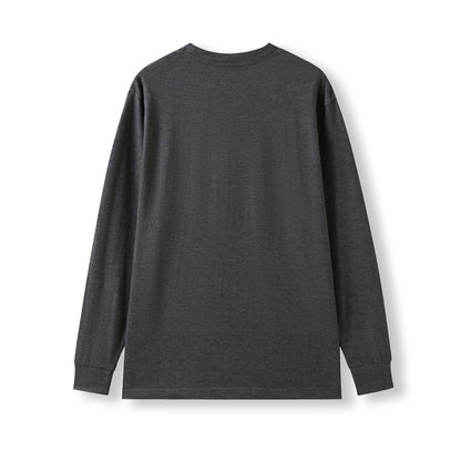 RAMO T222LS Unisex Cotton Long Sleeve Tee — Dark Marl back