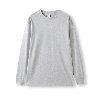 RAMO T222LS Unisex Cotton Long Sleeve Tee — Grey Marl front