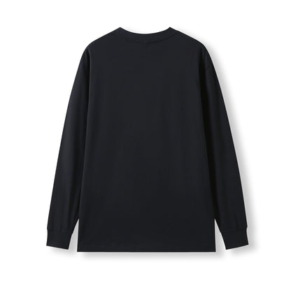 RAMO T222LS Unisex Cotton Long Sleeve Tee — Navy Blue back
