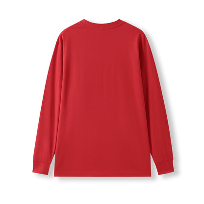 RAMO T222LS Unisex Cotton Long Sleeve Tee — Red back