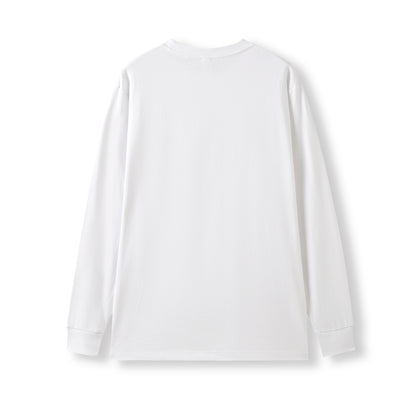 RAMO T222LS Unisex Cotton Long Sleeve Tee — White back