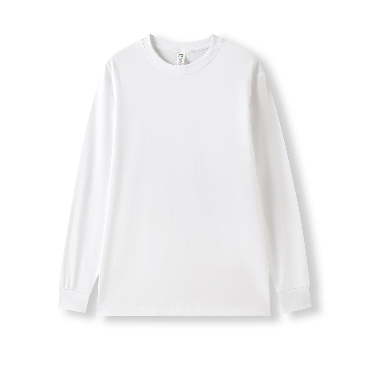 RAMO T222LS Unisex Cotton Long Sleeve Tee — White front