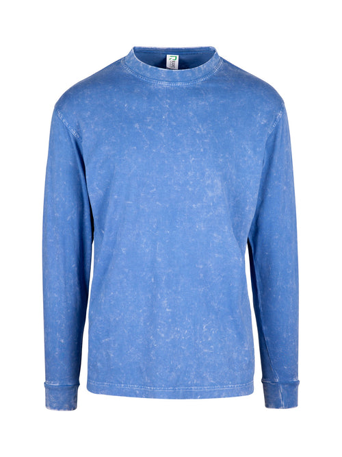 RAMO Men's / Unisex Stone Wash Long Sleeve T-shirt — Blue