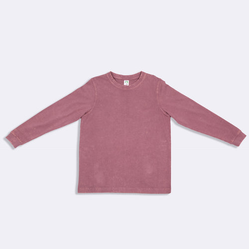 RAMO Kids’ Stone Wash Long Sleeve T-shirt — Mauve