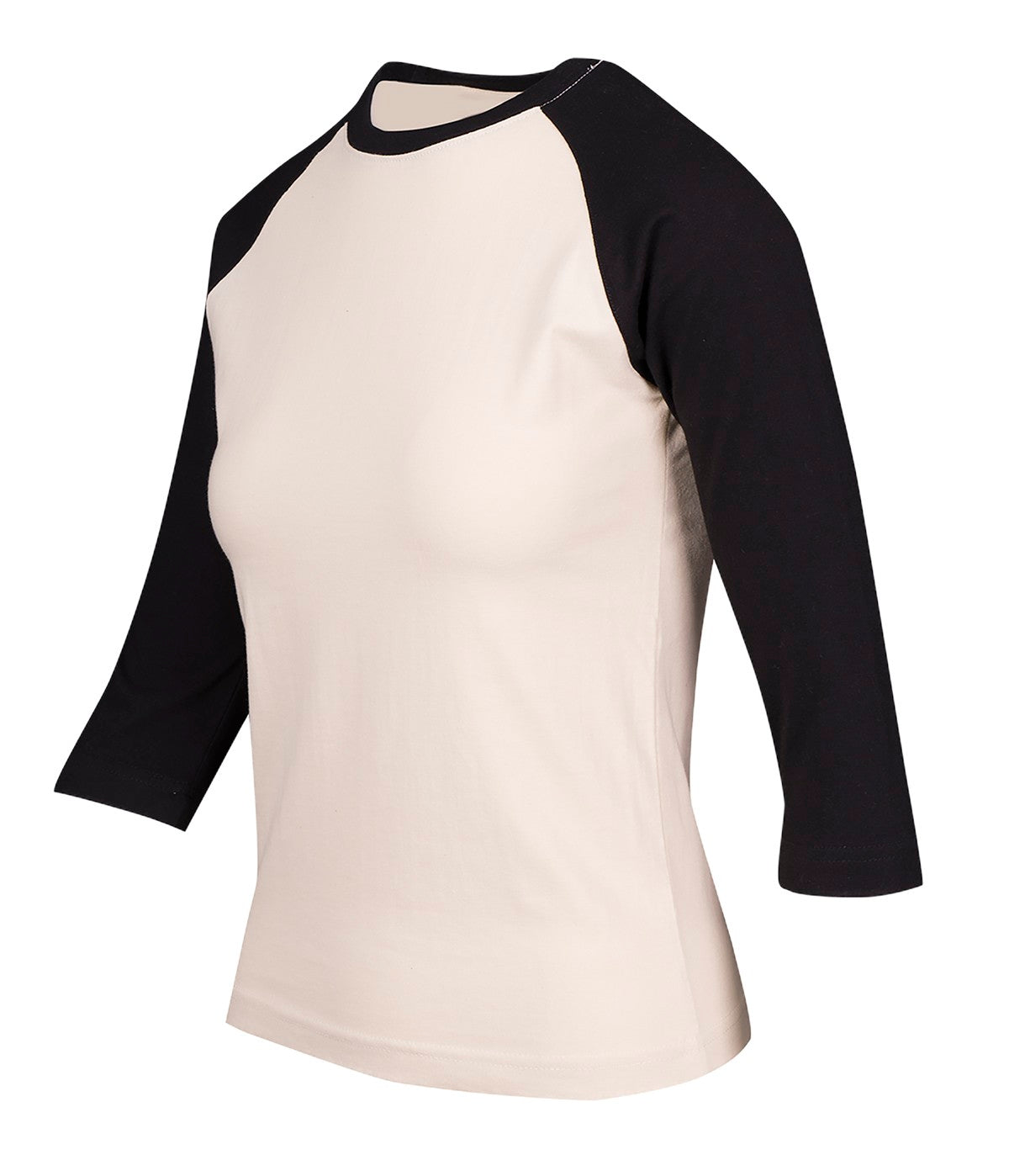 RAMO T231RL Women's 3/4 Sleeve Raglan T-shirt — Bone/Black side