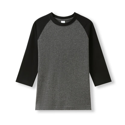 RAMO T231RL Women's 3/4 Sleeve Raglan T-shirt — Dark Marl/Black front