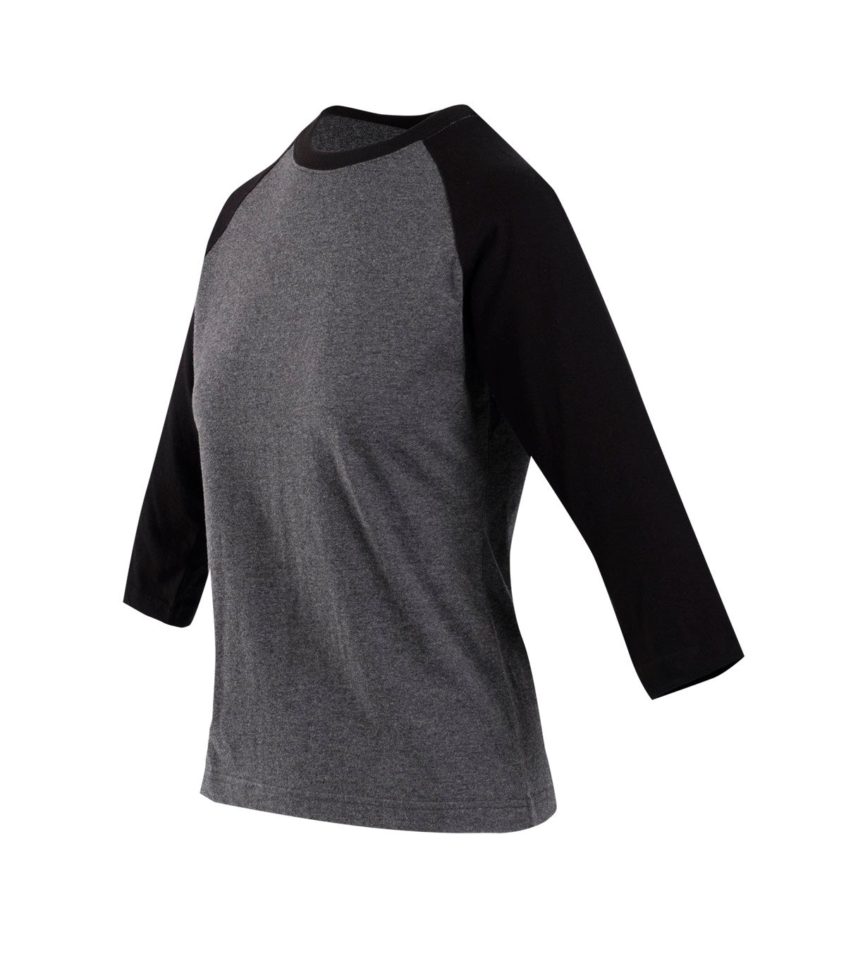 RAMO T231RL Women's 3/4 Sleeve Raglan T-shirt — Dark Marl/Black side