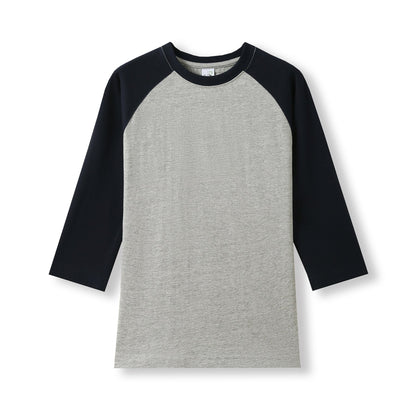 RAMO T231RL Women's 3/4 Sleeve Raglan T-shirt — Grey Marl/Navy front