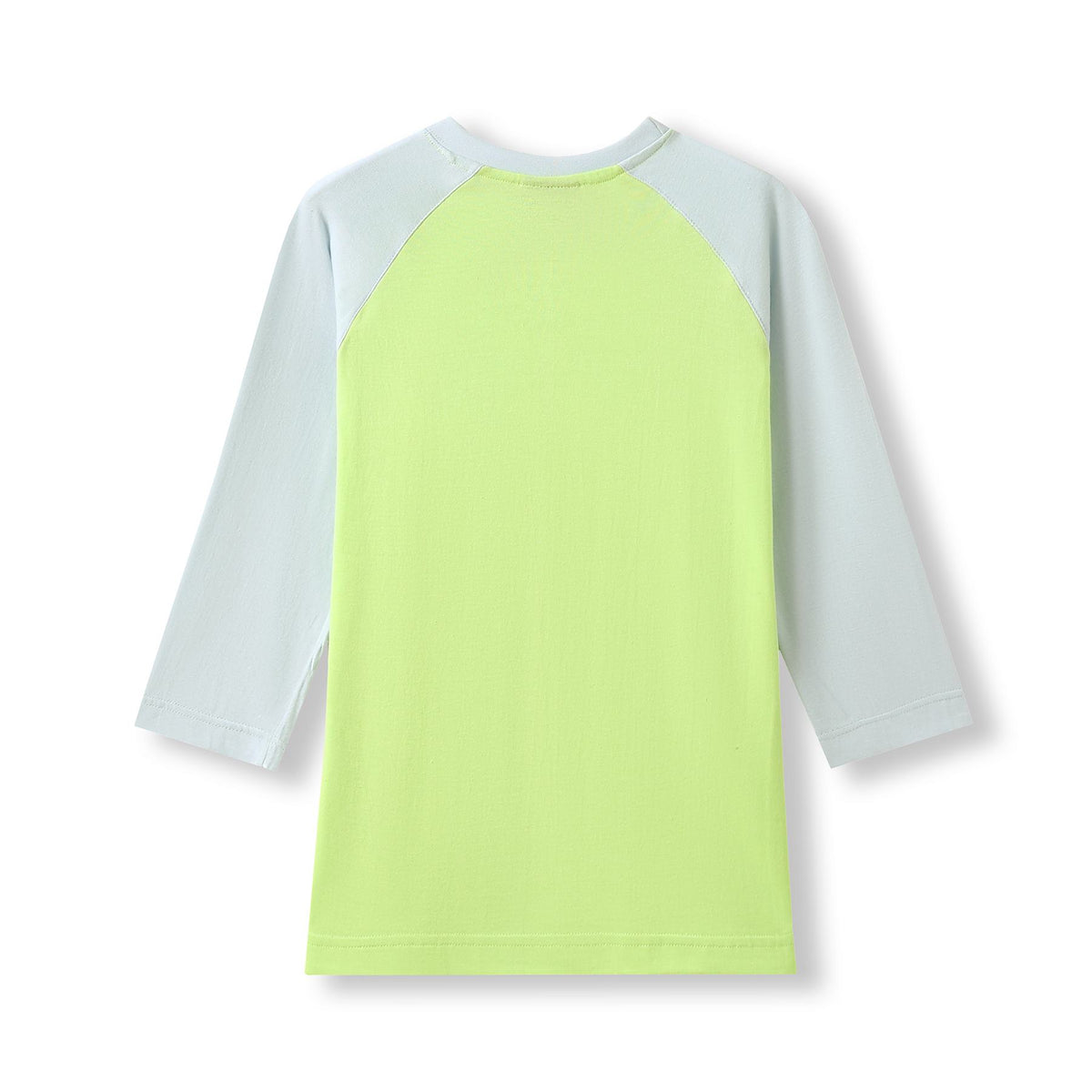 RAMO T231RL Women's 3/4 Sleeve Raglan T-shirt — Lime/Surf Blue back