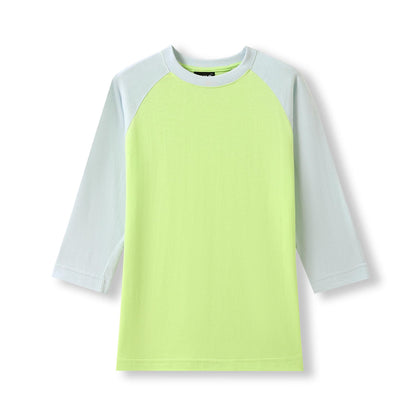 RAMO T231RL Women's 3/4 Sleeve Raglan T-shirt — Lime/Surf Blue front
