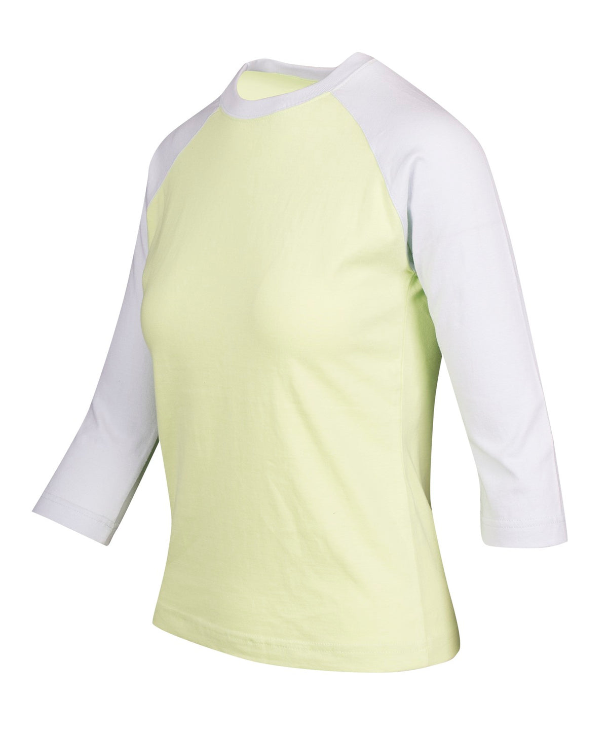 RAMO T231RL Women's 3/4 Sleeve Raglan T-shirt — Lime/Surf Blue side