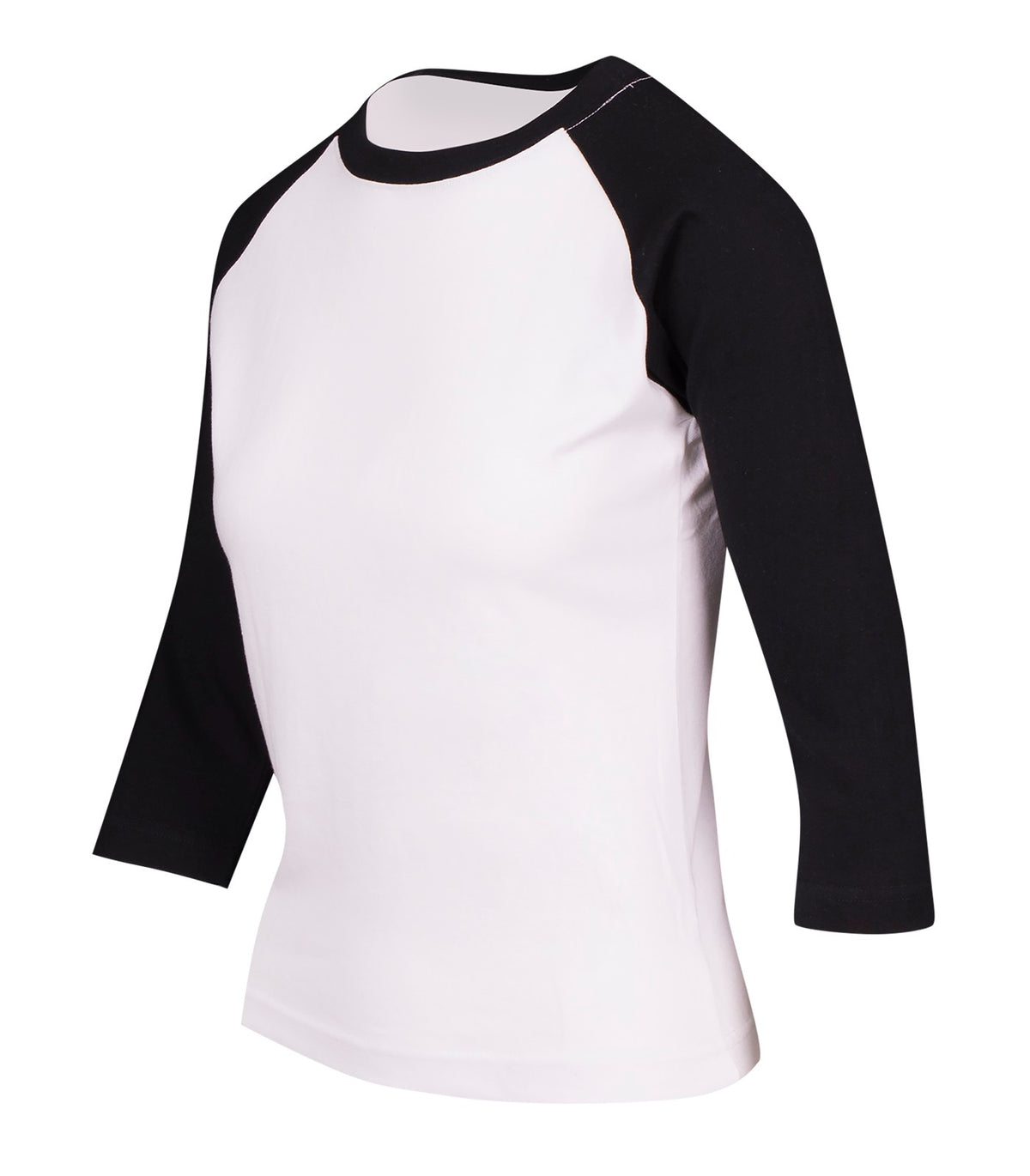 RAMO T231RL Women's 3/4 Sleeve Raglan T-shirt — White/Black side