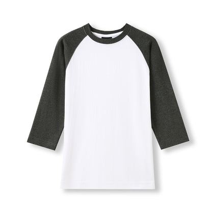 RAMO T231RL Women's 3/4 Sleeve Raglan T-shirt — White/Dark Marl front