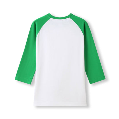 RAMO T231RL Women's 3/4 Sleeve Raglan T-shirt — White/Emerald Green back