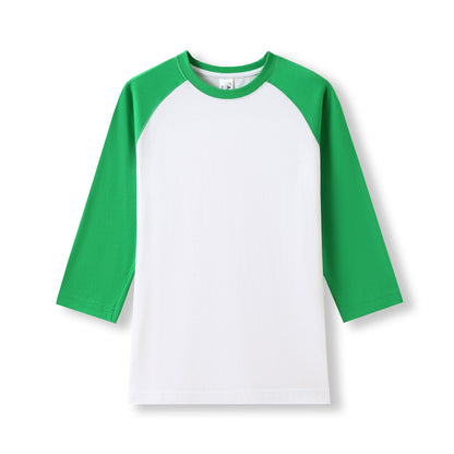RAMO T231RL Women's 3/4 Sleeve Raglan T-shirt — White/Emerald Green front