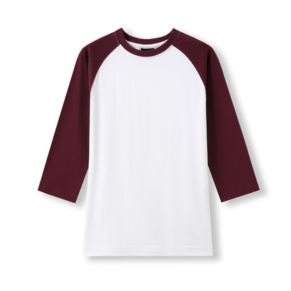 RAMO T231RL Women's 3/4 Sleeve Raglan T-shirt — White/Maroon front