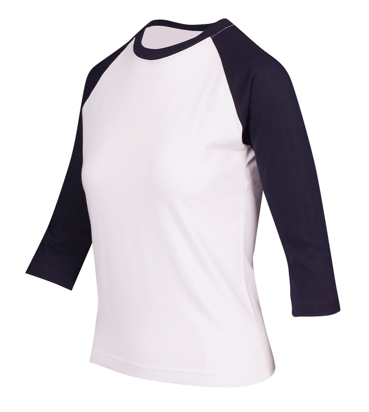 RAMO T231RL Women's 3/4 Sleeve Raglan T-shirt — White/Navy side